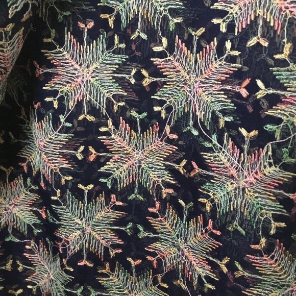 Vintage Navy-Blue BAGH PHULKARI chiffon SAREE SARI - Picture 4 of 10